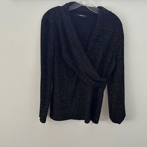DKNY Black Shimmer Sweater Size XL
